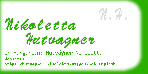 nikoletta hutvagner business card