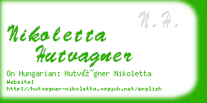 nikoletta hutvagner business card